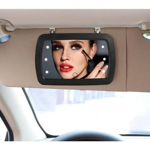 Car makeup mirror car sun visor interior mirror car with finger touch switch universal mirror