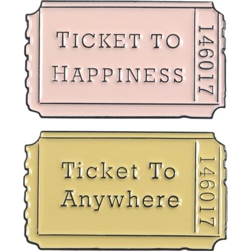 Movie Ticket Brooch Cowboy Alloy Pin Shirt Badges Enamel Pins Broches for Men Women Badge Pines Brooches Jewelry Accessories