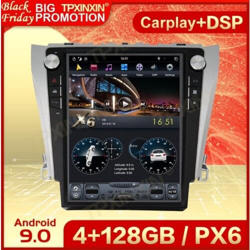 Carplay 2 Din Android 9 Tesla Multimedia Stereo For Toyota Camry 2012 2013 2014 2015 2016 GPS BT Radio Receiver Player Head Unit