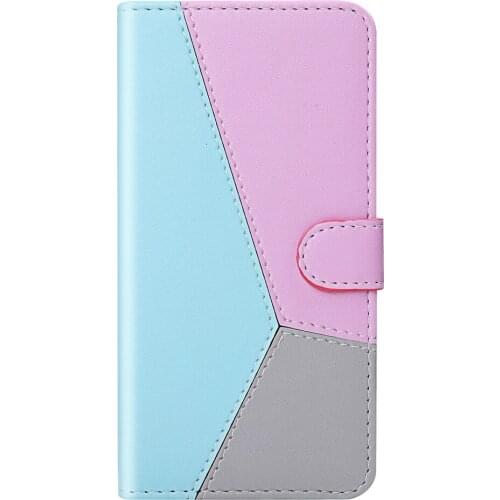 For iPhone 11 Pro XS Max X XR Tricolor Splice Magnetic Leather Flip Case For iPhone 5 5s 6 6s 7 8 Plus Wallet Protect back cover