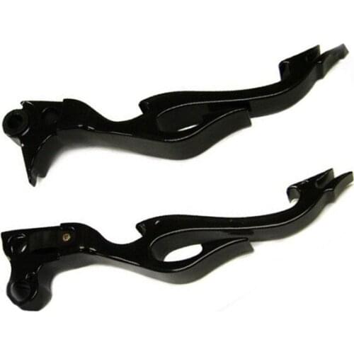 Black Billet Aluminum Flame Clutch Brake Lever Levers for Harley Sportster XL Softail Dyna Wide Glide