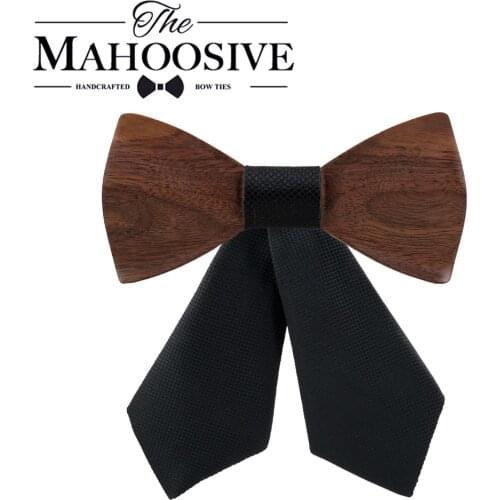 Handmade Wooden Cross Bow Ties for Women Grilfriend Gift Casual Tie Formal Dress Men Wedding Collar with Gift box