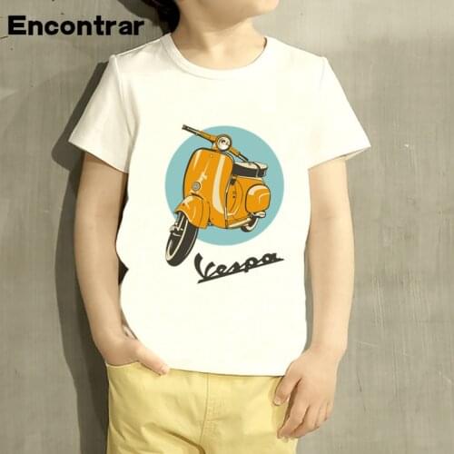 Baby Boys/Girl Car Styling Vespa Design T Shirt Kids Funny Short Sleeve Tops Children Cute T-Shirt,HKP5111