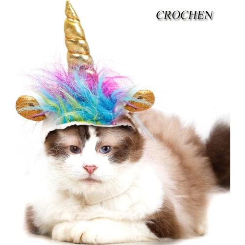 NACOCO Pet Unicorn Hat for Cats and Small Dogs Puppy, Cat Costume Accessory for Halloween, Cosplay Mane Cap