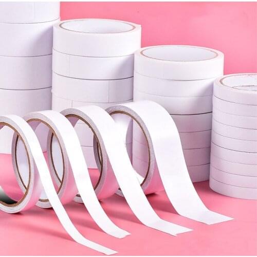5-20mm Double-sided Adhesive Sticker Gadget Glue Disk Tape Paper White Strong Ultra-thin Cotton Cloth High Sticky Tape 12 Meters