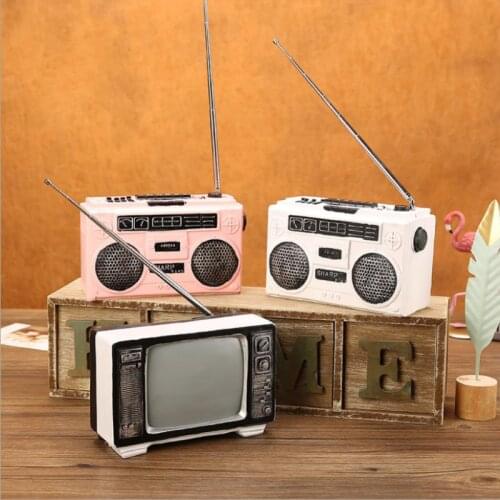 European Tape Recorder Resin Model Home Decoration Vintage Black And White Retro TV Model Creative Window Decoration