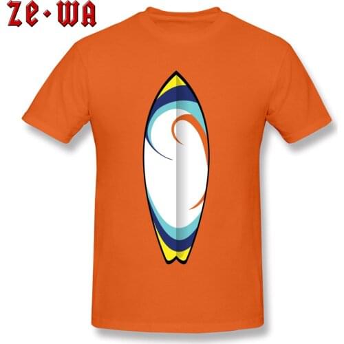Surfingboard T Shirt Surfer Tshirt 100% Cotton Men Tops & Tees Party Thanksgiving Day T-Shirt Printed Clothes 2018 Orange