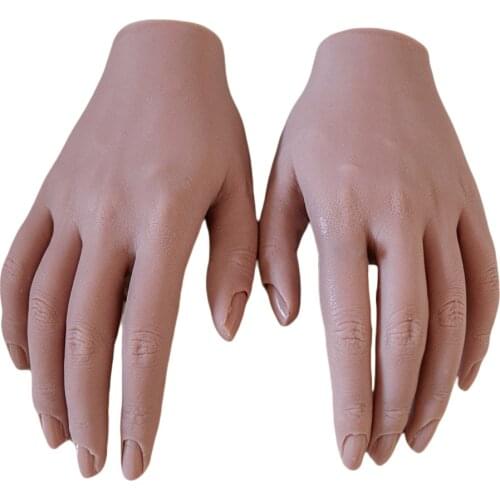 Flexible Practice Hand Model for Nail Art Left Right Mannequin Hand for Manicure Hand Mannequin Display for Nails Art