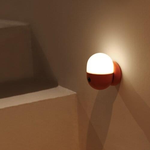 Capsule Induction Lamp LED Night Light With Motion Sensor Strong Magnet USB Rechargeable Stair Sensor Light Bedside Lamp