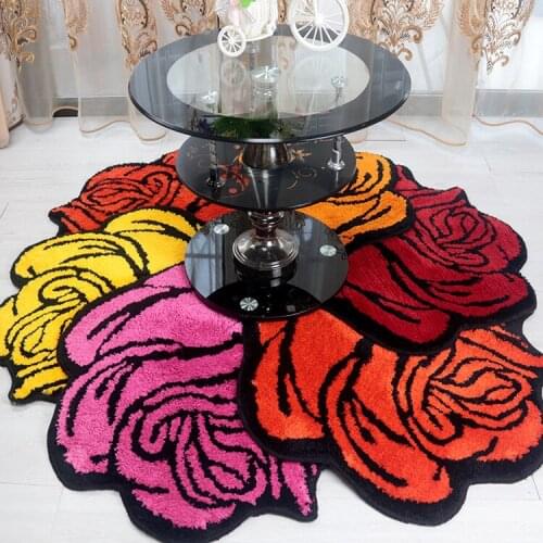 Red Rose Carpet for Livingroom/Bedroom/Bathroom/Wedding Rug Soft Shaggy Plush Washable Absorbent Microfibers Area Rug Bath Mat