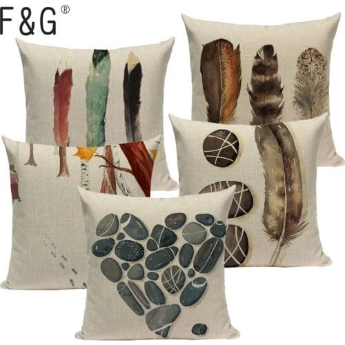 Summer Chair Decorative Watercolor Style Yarn Colored Feathers Sofa Cushion Decorative 45Cmx45Cm Square Sofa/Bed Pillow Cover