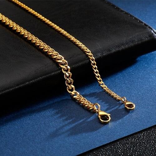 Fashion Bulgaria Gold Color Chain Bracelet For Men Women Stainless Steel 16-24cm Link Chain Bracelets Jewelry