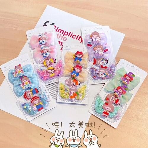 MueRaa 3 pcs/set Children Girls Cartoon Lovely Hair Clips Hairpins Hair Accessories Cute Kids Korean Style Headdress Hairgrips