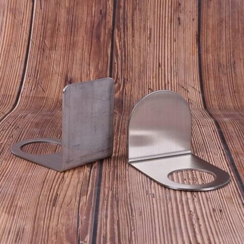 Stainless Steel Wall Mount Soap Shower Gel Dispenser Bottle Holder Hook Hanging Hanger Rack Bathroom Kitchen Organizer No Drill