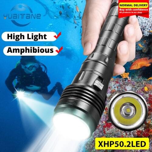 Newest Scuba LED Diving Flashlight XHP50.2/3UV Flashlight Lantern UV Torch 250M Underwater Purple White Light Ultraviolet Lanter