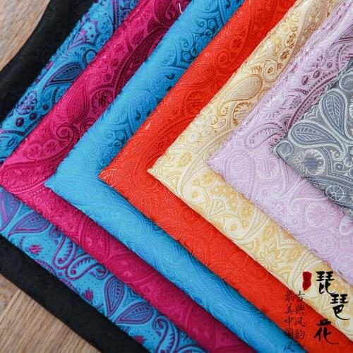 New arrival brocade jacquard polyester lute flower fabric for felt patchwork sewing DIY women dress tissue bag by 100x75cm