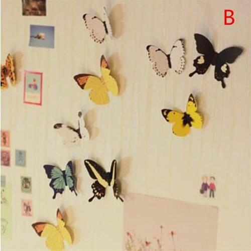 NEW butterflies 3d Wall Stickers KAKUDER 12pcs Cartoon 3D Butterfly Sticker Art Design Decal Wall Stickers Home Decorations