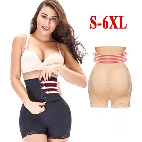 New 2 In 1 Waist Control Padded Panties Women Shapers Underwear with High Waist Cincher Belts for Back Support and Waist Slim