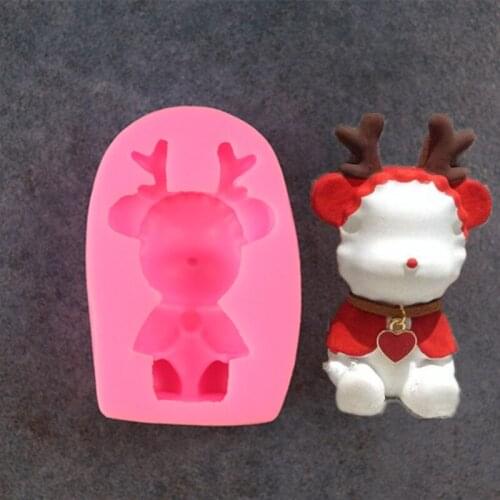 New Unique Design Antler Bear Turn Sugar Chocolate Mold Chocolate Mold DIY Cake Baking Decoration Mold A1630