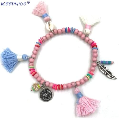 New Womens Barefoot Foot bracelet Bohemian Boho style Ankle Bracelet colorful tassel Charms Anklets