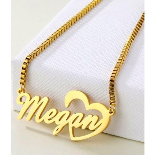 Personalized Name Stainless Steel Necklace, Custom Name Necklace Heart, Custom Jewelry, Custom Necklace, Necklace Women Gifts