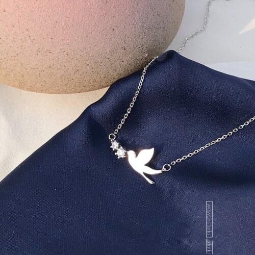 Punk retro simple swallow necklace pendant female gift sound necklace