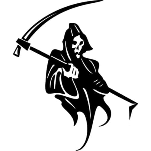 Car Sticker Personalized Scythe Skull Graphic Decorative Sticker Creative Applies To Various Models, 15cm*13cm