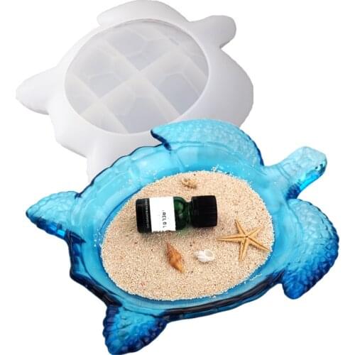 DIY Crystal Epoxy Resin Mold Turtle Marine Dish Tray Storage Mirror Silicone Mold For Resin