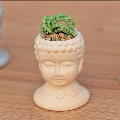 Silicone Mold 3d Vase Molds Cement Planter Mould Buddha Head Flower Pots Handemade Mold Silica Gel Silicone Rubber PRZY 001