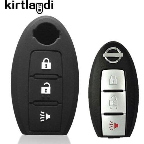 3 Button Silicone Car Remote Key Case Fob for Nissan X-Trail T32 Leaf Micra Qashqai Juke Tiida Cube Quest Versa Cover Key Holder