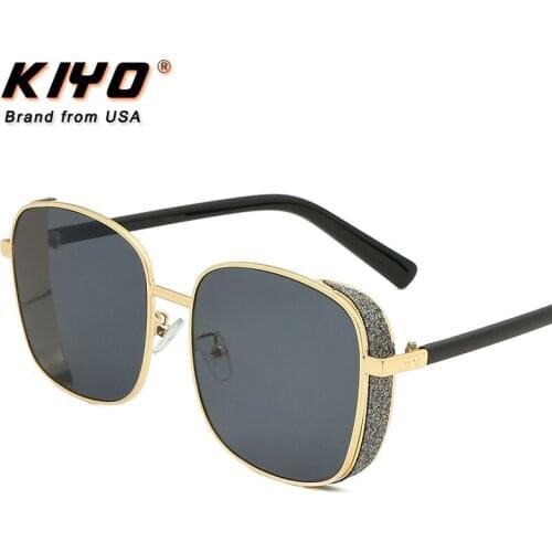 KIYO Brand 2020 New Women Men Square Sunglasses Metal Fashion Sun Glasses High Quality UV400 Driving Eyewear 8958