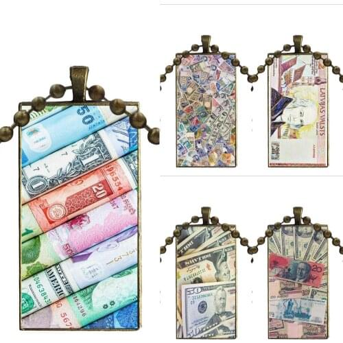 Glass Pendant Necklace Handmade Half Pendant Rectangle Necklace For Women Girls Latvia Lat Latu