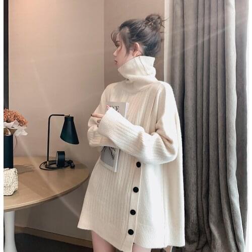 Fashion Ladies Full Sleeve Women Knitting Sweater Solid Turtleneck Pullover Jumper Female Sweater Casual Knitted Girls Sweaters