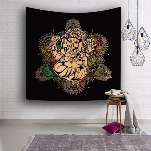 Sacred elephant pattern series Wall Rugs Tapestry Hanging Decor Room Decoration Tapestry Psychedelic Wall Prints 95x73cm