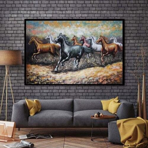 XX3453 8 Running Horse Animal Modern Printed Oil Painting On Canvas Wall Paintings Picture For Living Room Wall Art Wall Decor