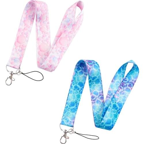 YL698 Pink Dream Bubbles Key Lanyard Car Key Chain ID Card Pass Gym Mobile Phone Badge Holder Key Ring Accessories