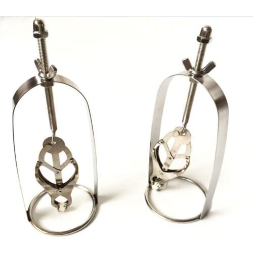 Female Adjustable Stainless Steel Nipple Clips Clamps Nipple Squeeze Stretching Device Breast Stimulator Bondage BDSM Sex Toy N8