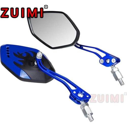 2pcs/set 360 Degree Rotating Universal Aluminum Alloy Motorcycle Rearview Mirror Scooter Side Mirror 8/10mm Vertical Mirror