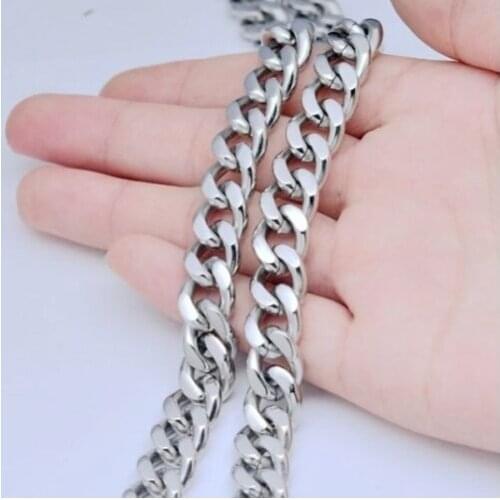 10mm 24 inch Smooth Stainless Steel Curb Chain Link Necklace Mens Boys Holiday Gifts