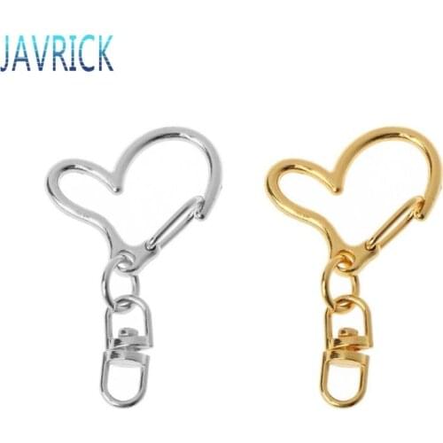 10Pcs DIY Metal Heart Keychain Swivel Lobster Clasp Snap Hook Jewelry Findings F3MD