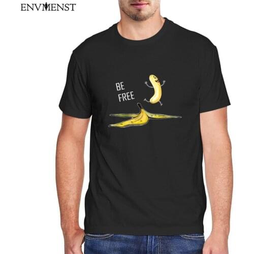 100 Cotton Funny Naked Banana T Shirt Men Women Be Free Banana Tees Graphic Shirts Men Clothing Harajuku Tops Joke Birthday Gift
