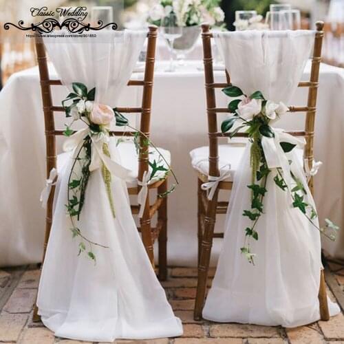 100 PCS Elegance Free Shipping Colorful Chiffon Chair Sash Chiavari Chair Sash Cover with Diamond Buckle For Out Door Decoration