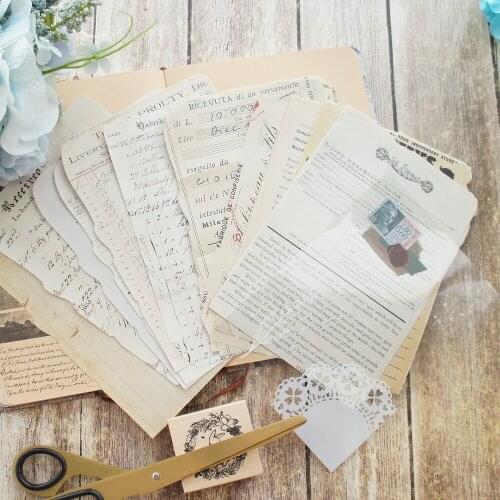 25 Sheets 1 Sticker Old Handwritten Document Paper Design Wrapping Creative Craft Background Scrapbook Paper