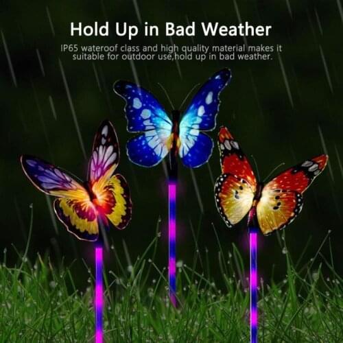 3/6/9 Pcs LED Garden Lamp Solar Butterfly String Light Ground Light Waterproof Colorful Outdoor Landscape Decoration Lawn Light