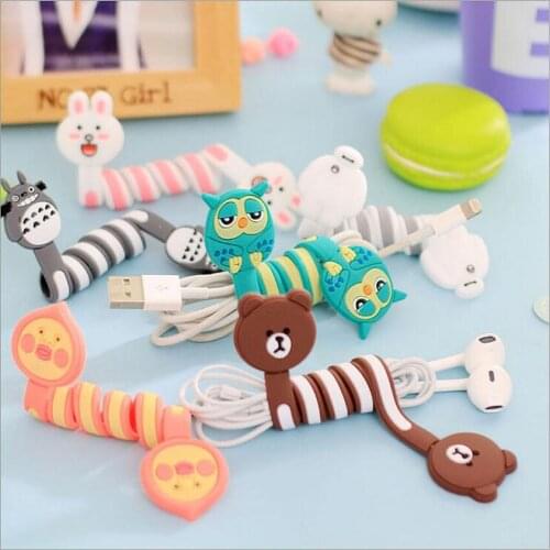 5pcs/ Lot Animal bent lovely Korean fashion lovely classic cute finishing headphone cable power line table clean cartoon