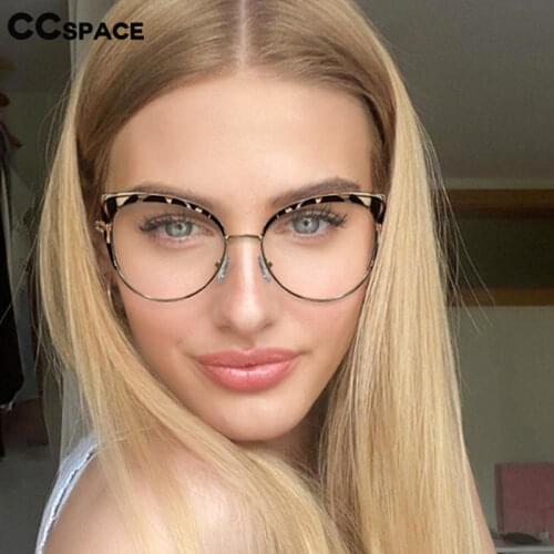 53042E Cat Eye Anti Blue Light Glasses Frames Spring Leg Women TR90 Fashion Computer Eyeglasses