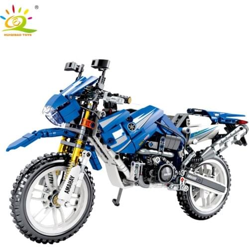 TOYS 799pcs DIY Moto Racing Motorbike Technicals Motorcycle Building Blocks City Speed Boys Bricks for Children