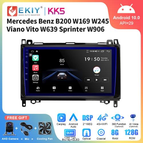 EKIY Android 10 Car Radio For Mercedes Benz Sprinter B200 B-class W245 B170 W209 W169 A180 A160 GPS Navi Stereo Receiver Player