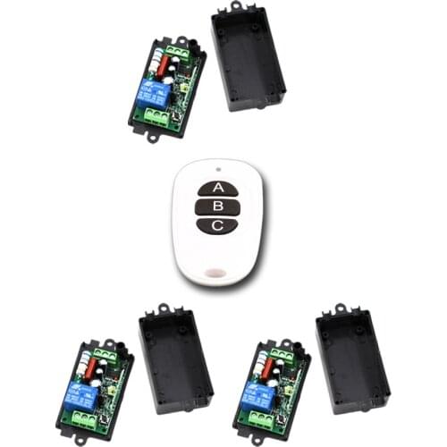 Wireless Remote Control Switch RF Remote Switch 1CH 10A Relay AC 110V/220V Receiver With 3 Button Transmitter 315/433Mhz
