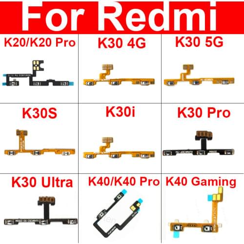 On Off Power Volume Side Button Flex Cable For Xiaomi Redmi Red Rice K20 K30 K40 Pro K30i K30s K30 Ultra Replacement Parts